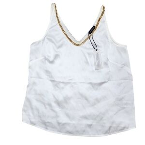 NWT Robertson & Rodeo White Tank Top with Gold Chain Detail